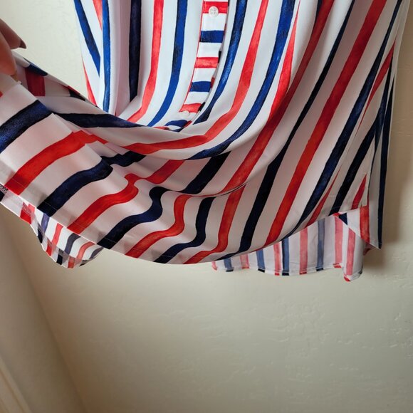 Lane Bryant Striped Crepe Midi Skirt - Picture 6 of 11